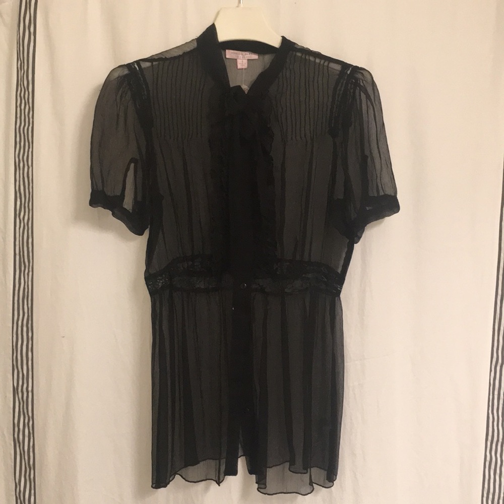 Sheer black blouse